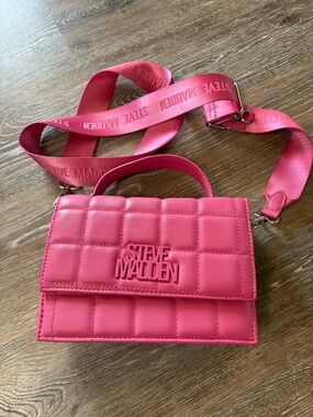Steve Madden Pink Quilted Top-Handle Crossbody